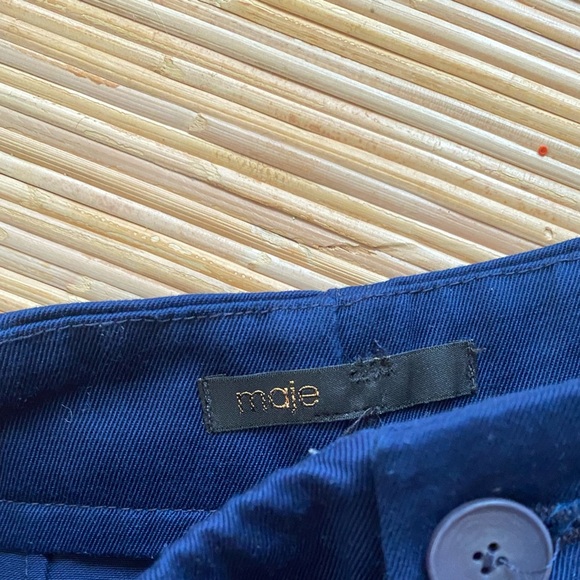 Maje Blue Trouser Pants with Pockets size Small 25” - Picture 2 of 5